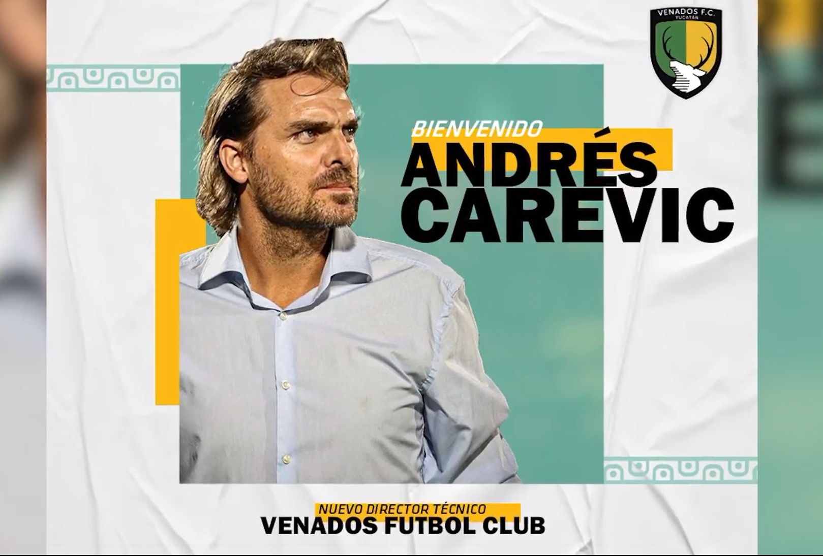 Andrés Carevic dirigirá al Venados FC de la Liga Expansión MX.