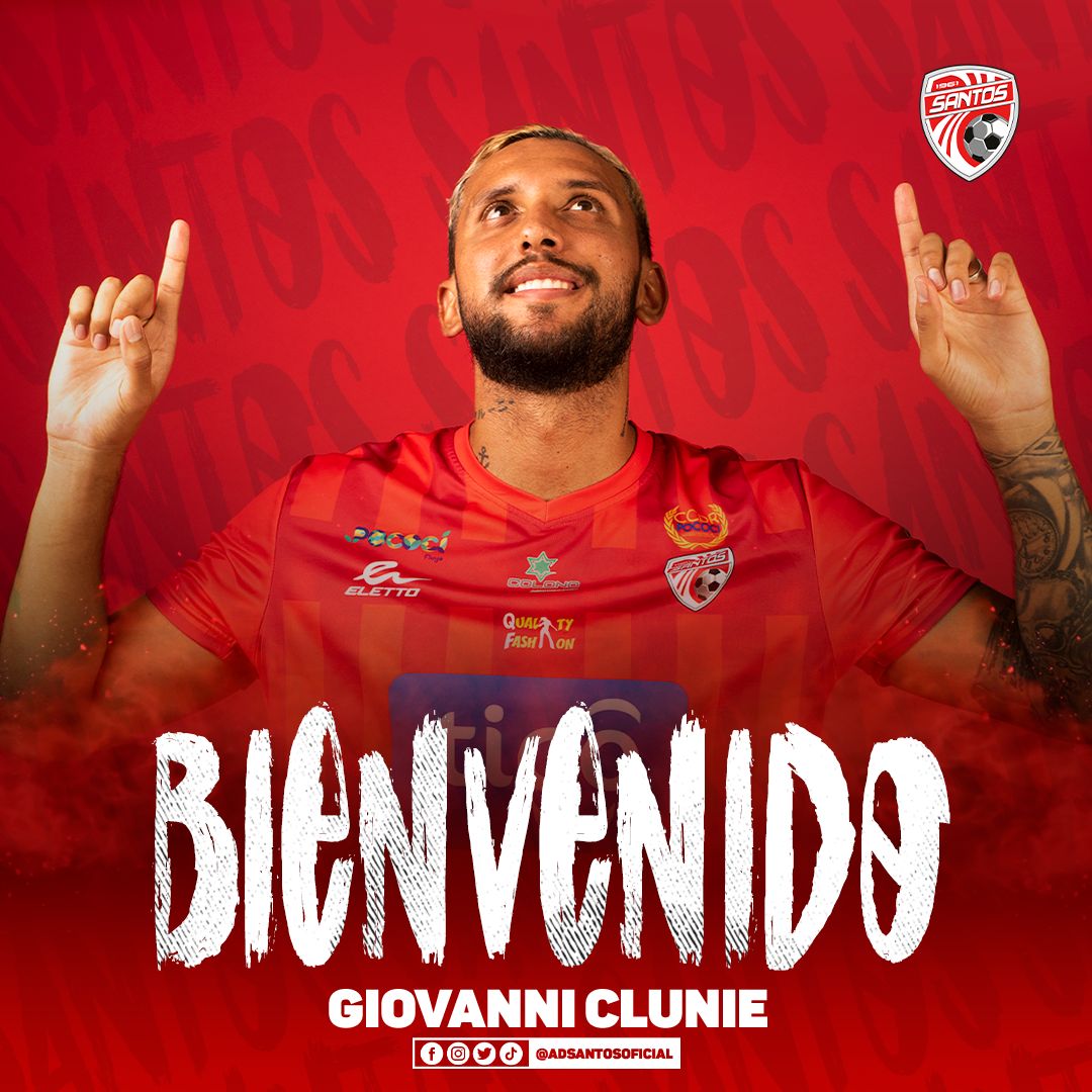 Santos contrata al delantero Giovanni Clunie.