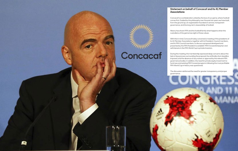 Golpe a Infantino: Concacaf se une a la UEFA y rechaza el plan de la FIFA para privatizar el Mundial