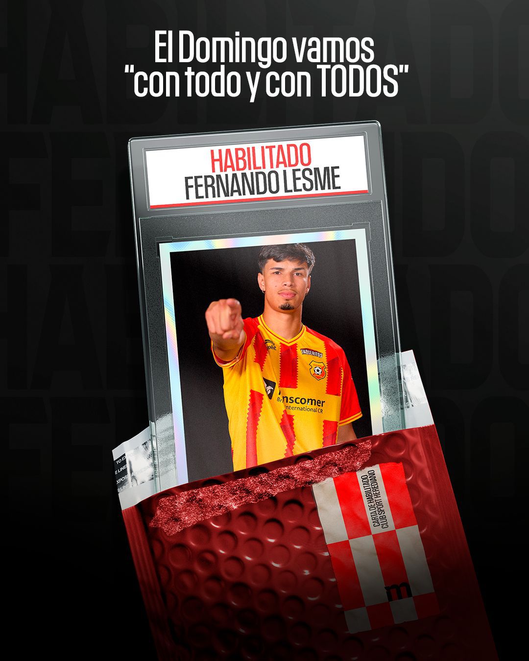 Herediano recibe un respiro: Fernando Lesme ya puede debutar con el Team.